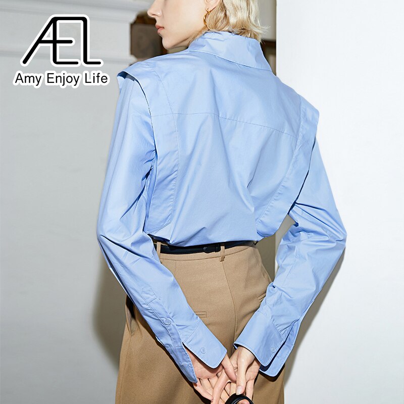 AEL Women Shirt Long Sleeve Lapel Blouse Elegant Feminina Fashion Spring Top Clothing Loose Causal Streetwear - e-store23 uk